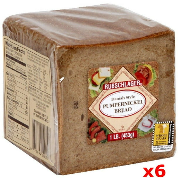 Rubschlager Danish Pumpernickel Bread, 16Ounce (Pack of 6)