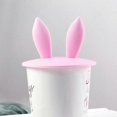 thumbnail image 3 of Cup Cover Bright Color Bunny Ears Shape Cute Cold Beverage Cup Lid For Drink, 3 of 5