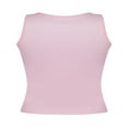thumbnail image 2 of Débardeurs à Col pour Femmes Tendance Portrait Lettre Sans Manches T-Shirts Ajustés, 2 of 6