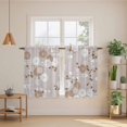 thumbnail image 2 of Brown White Floral Kitchen Curtain for Berdoom Living Room Cafe 45 Inch Length, Spring Botanical Leaves Farmhouse Tiers Curtains Light Filtering Drapes Rod Pocket Window Treatment 2 Panels 52"Wx45"L, 2 of 8