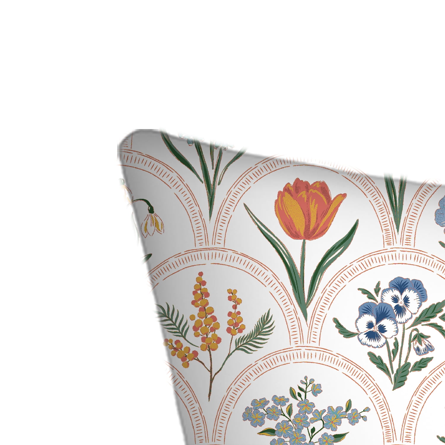 Mainstays 16" x 16" Flower Row Decorative Outdoor Throw Pillow, Multicolor