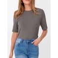 thumbnail image 7 of ANRABESS Womens Half Sleeve Tops Crewneck Shirts Basic Fit Tee Trendy 2026 Spring Summer Business Casual T-Shirts Gray Taupe XXL, 7 of 7