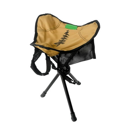 Adult Travel Chair Folding Camping Stools with Steel Frame Portable Deluxe Slacker Chair with Adjustable Carry Strap for Fishing Hunting and Traveling Brown