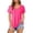 Hot Pink, variant on Casual Short Sleeve T Shirt with Crew Neck Solid Color Loose Fit Tee Shirt Curved Everyday Basic Top Running Shirt Women T Shirt Women Blank Long Sleeve T Shirts Women