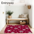 thumbnail image 3 of ODIKA 5'x7' Machine Washable Non-Slip Area Rug, Frosty Snowflake Wonderland Charm Enchanted Magical High Traffic Rug, Red, 651548, 3 of 7