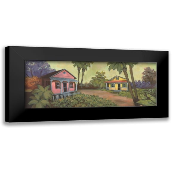 Larson 14x8 Black Modern Framed Museum Art Print Titled - The Girl Next Door