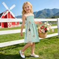 thumbnail image 6 of Ttyddzy Woman' Casual-Dresses Sleeveless Camisole A-Line Dress for 2Y-7-8Y，Green and Beige, 6 of 8