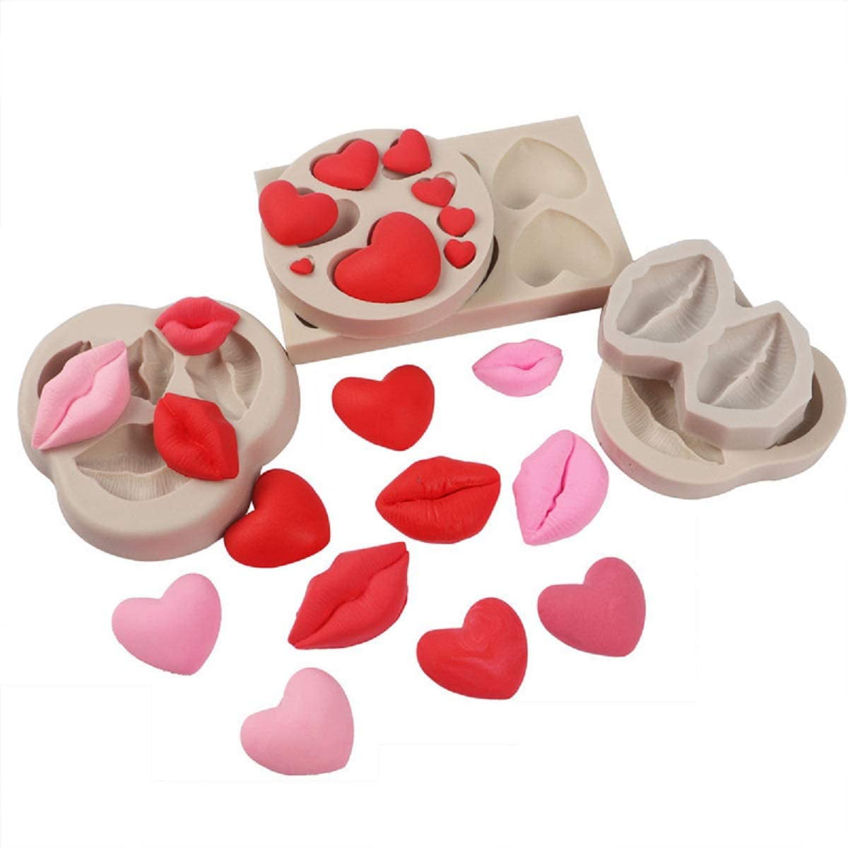 Lips Silicone Molds Love Heart Chocolate Fondant Mould Wedding Cake Decorating 