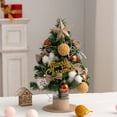 thumbnail image 3 of Small Christmas Tree With Lights 19.69 in Flocked Pink Desktop Decoration PVC Mini Tree Ornament Set, 3 of 6