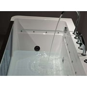 67 Luxury Whirlpool Bathtub with Panoramic Glass Window | 7 Hydro-Massage Jets, Waterfall Faucet & LED Chromatherapy | 1HP 750W Motor, Acrylic Spa Jetted Tub (110V) –Middle Drain