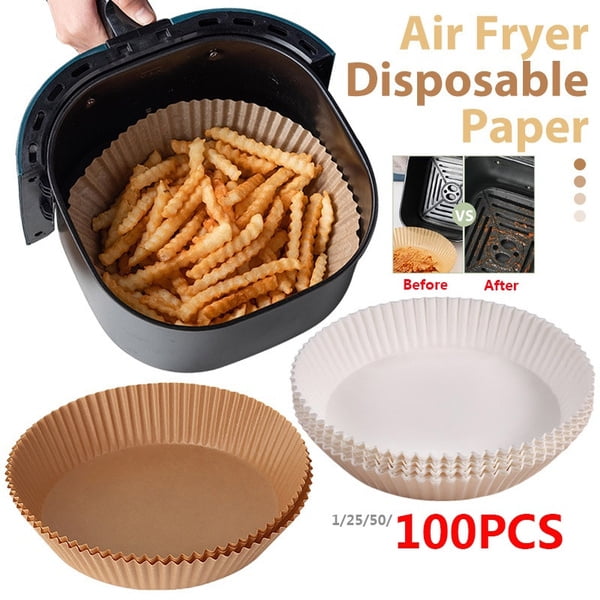 Dicasser Air Fryer Disposable Paper Liner, 50 Pcs Non-stick Air Fryer  Liners, Air Fryer Paper Liners Oil-proof, Water-proof, Food Grade Air Fryer