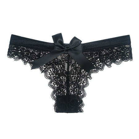 2 Pack New Hot Panties For Sheer Bras for Women Front Closure Women Crochet Lace Lace-up Pants Lingerie for Women Panty Hollow Out Thigh High Fishnet Stockings for Women Lingerie Underwear Open P