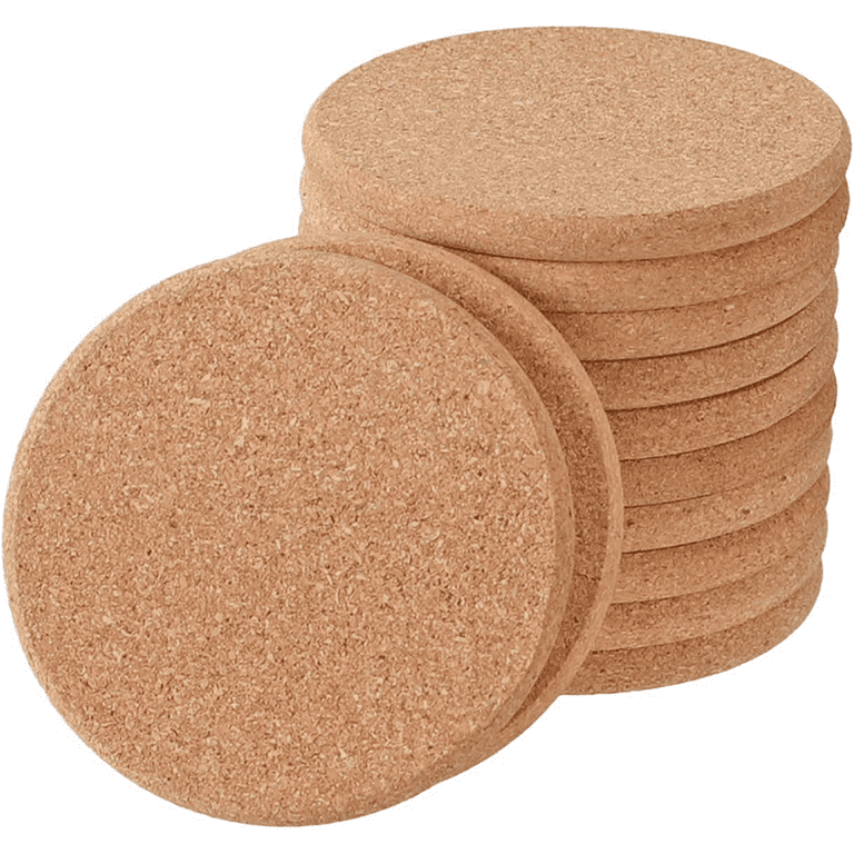12 Pcs Cork Coaster For Drink, Absorbent Heat Resistant Reusable Tea Or  Coffee Coaster, Blank Coasters For Crafts,Warm Gifts Cork Coasters For