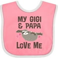 thumbnail image 3 of Inktastic My Gigi and Papa Love Me Girls Baby Bib, 3 of 4