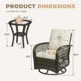 thumbnail image 2 of BaPiPro 3 Piece Beige Outdoor Swivel Rocker Wicker Patio Furniture Set, All-Weather Resistant Rattan Conversation Set with Cushions & Tempered Glass Side Table for Porch, Deck, Backyard, 2 of 8