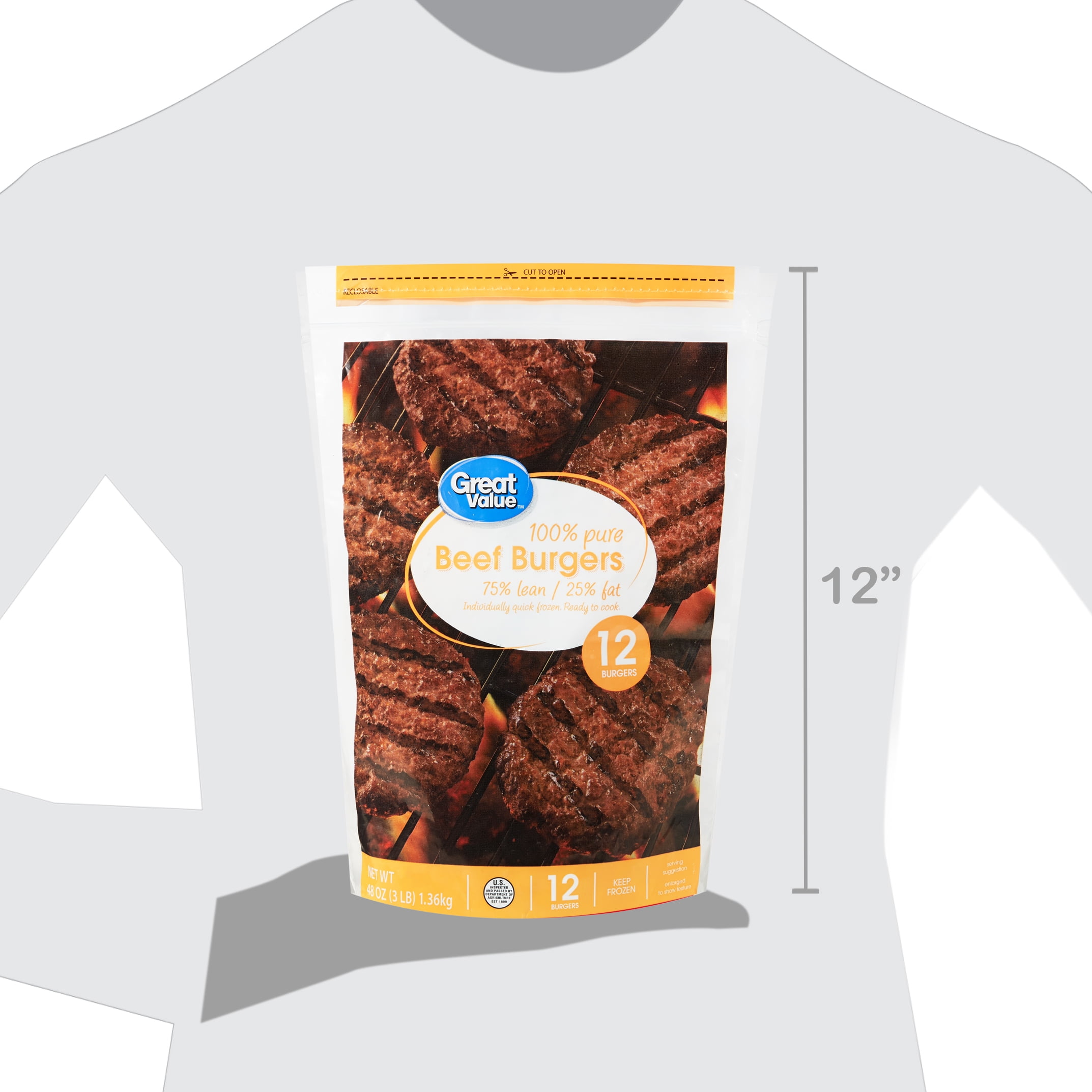 Great Value Beef Burgers 75 Lean 25 Fat Beef Poster