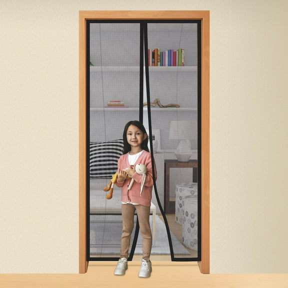 Magnetic Mesh Screen Door – (39×79) Inches Black