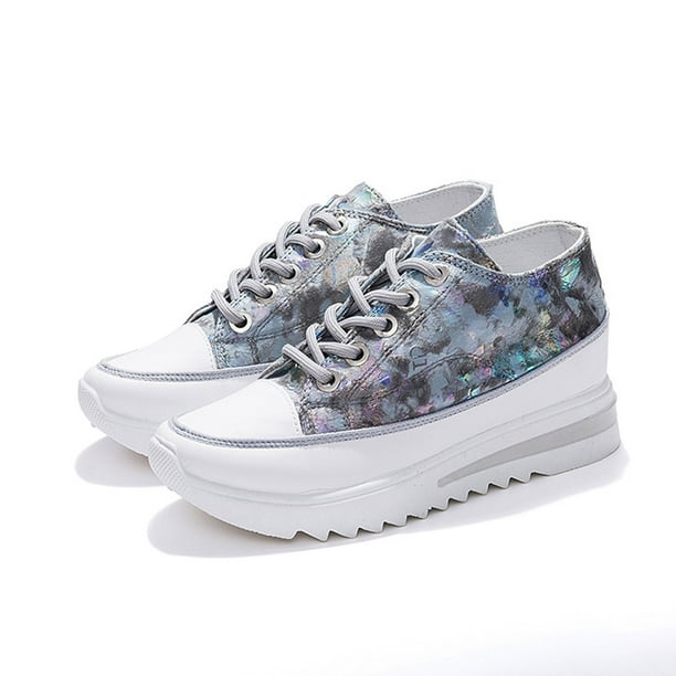 Zapatillas de deporte informales Wmkox8yii con suela gruesa y Plataforma cómoda con Cuña a la Moda para Mujer
