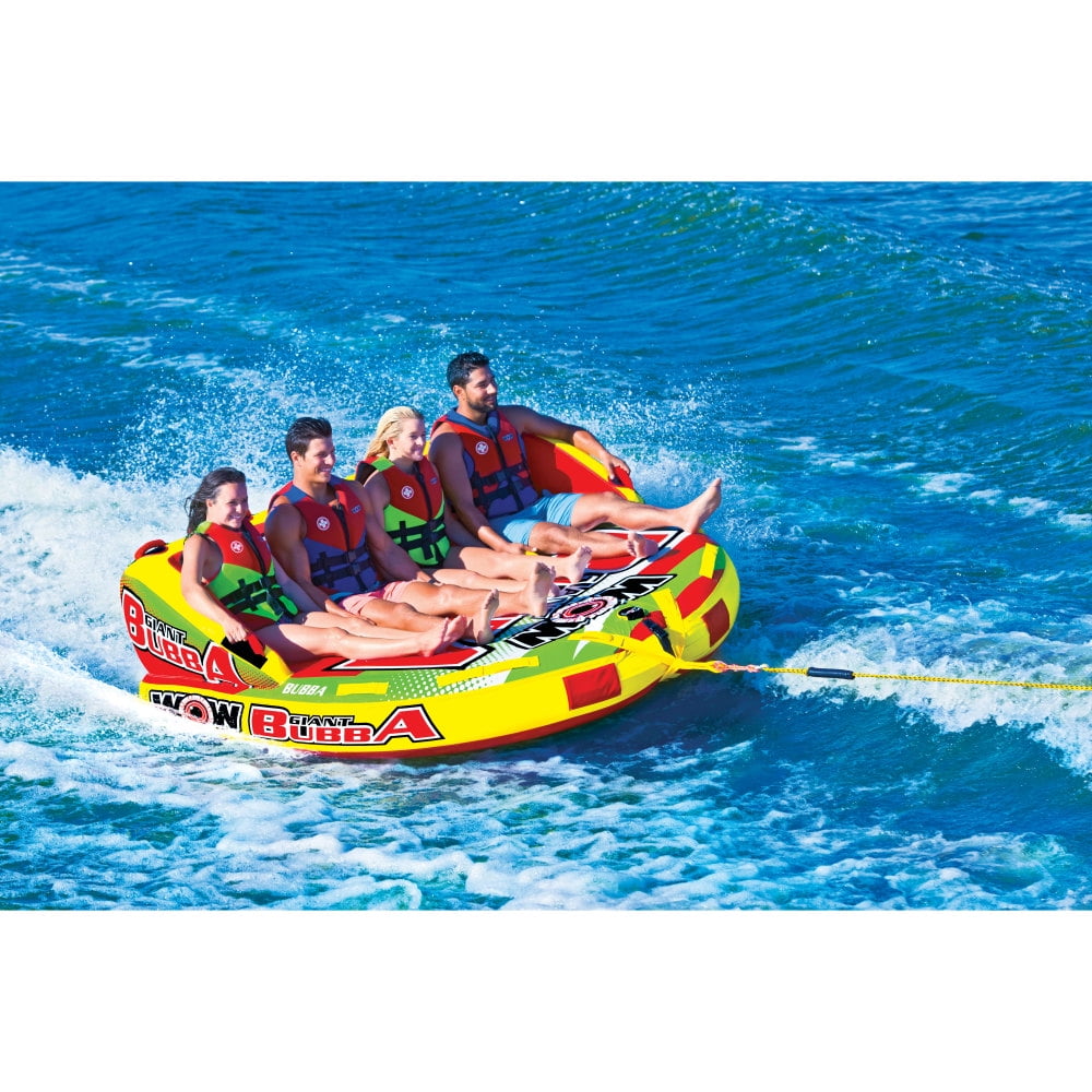 WOW Watersports Big Bubba HI-VIS 2P 2 Rider Inflatable Tube Boat Towable 17-1050 