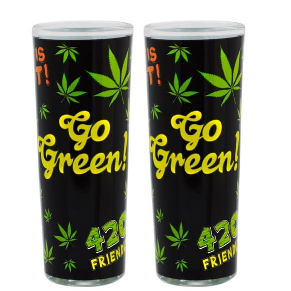 Verres à Shooter - Verre à Shooter Drôle et Original pour Hommes et Femmes, Verre à Shooter Unique de 3,5 oz, Super Cadeau Gag pour Vodka, Whisky, Tequila (Go Green)