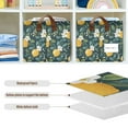 thumbnail image 4 of Yayeee Foldable Storage Basket for Shelves with Handles Set of 2 Waterproof Cloth Bins, Yellow Lemons, 4 of 7