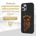 thumbnail image 2 of Case Yard Wooden Case for iPhone-12/12-Pro Soft TPU Silicone cover Slim Fit Shockproof Wood Protective Phone Cover for Girls Boys Men and Women Supports Wireless Charging Sailor Skull Design, 2 of 7