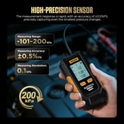 AUTOOL PT503 Mini Differential Pressure Gauge, High-Precision Digital Manometer- 6 Switchable Units Multiple Adapters for Intake Brake Exhaust Crankshaft Pressure Testing