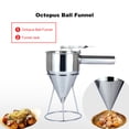 thumbnail image 4 of Batter Dispenser Stainless Steel Conical Funnel with Handle & Rack Octopus Ball Funnel Batter Measuring, 4 of 8