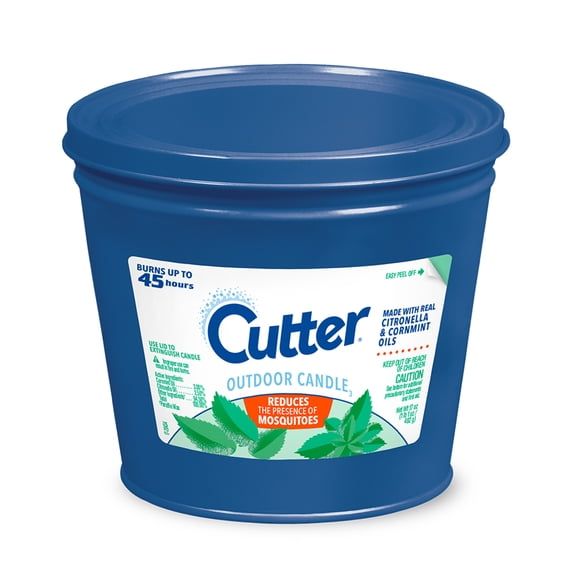 Cutter Outdoor Candle with Real Citronella Oil Reduces Presence of Mosquitoes, 17 Ounces
