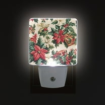 Yayeee LED Night Light for The Home Plug in With Light Sensors 2 Pack, Red Christmas Poinsettia