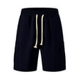 thumbnail image 7 of Men Solid Color Shorts 2025 Summer Fashion Casual Drawstring Elastic Waist Straight Leg Pockets Breathable Beach Wide Leg, 7 of 7