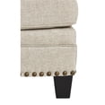 thumbnail image 3 of Benjara Nailhead Trim Fabric Upholstered Wooden Frame Ottoman, Light Gray, 3 of 3