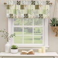thumbnail image 3 of Spring Floral Valances for Windows, Decorative Rod Pocket Window Valance Curtains, Yellow Flowers Botanical Patchwork Grid Bohemia Short Curtain Drapes for Living Room, 2 Panels, 42" W x 12" L, 3 of 8