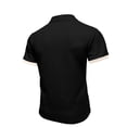 thumbnail image 4 of Yifymode Men's Textured Knit Short Sleeve Polo Shirt, Contrast Collar Regular Fit Everyday Casual Top Black L, 4 of 6