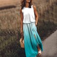 thumbnail image 2 of B91xZ Robes Babydoll pour Femmes Patchwork Col Rond Sans Manches Chandail Fluide Plissé Mini Robe, Bleu Clair G, 2 of 5