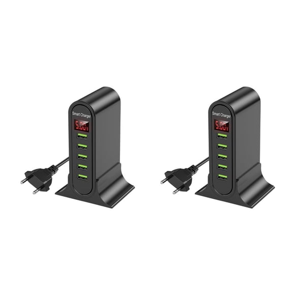 Seitruly USB de 5 puertos para , pantalla Digital LED, estación de carga Multi USB, teléfono Universal, pared de escritorio, enchufe para el Type3 NO3
