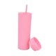 thumbnail image 5 of Vaso con pajita de plástico opaco, tapa cilíndrica, seguro, ligero y reutilizable, para gimnasio, color rosa, 5 of 14