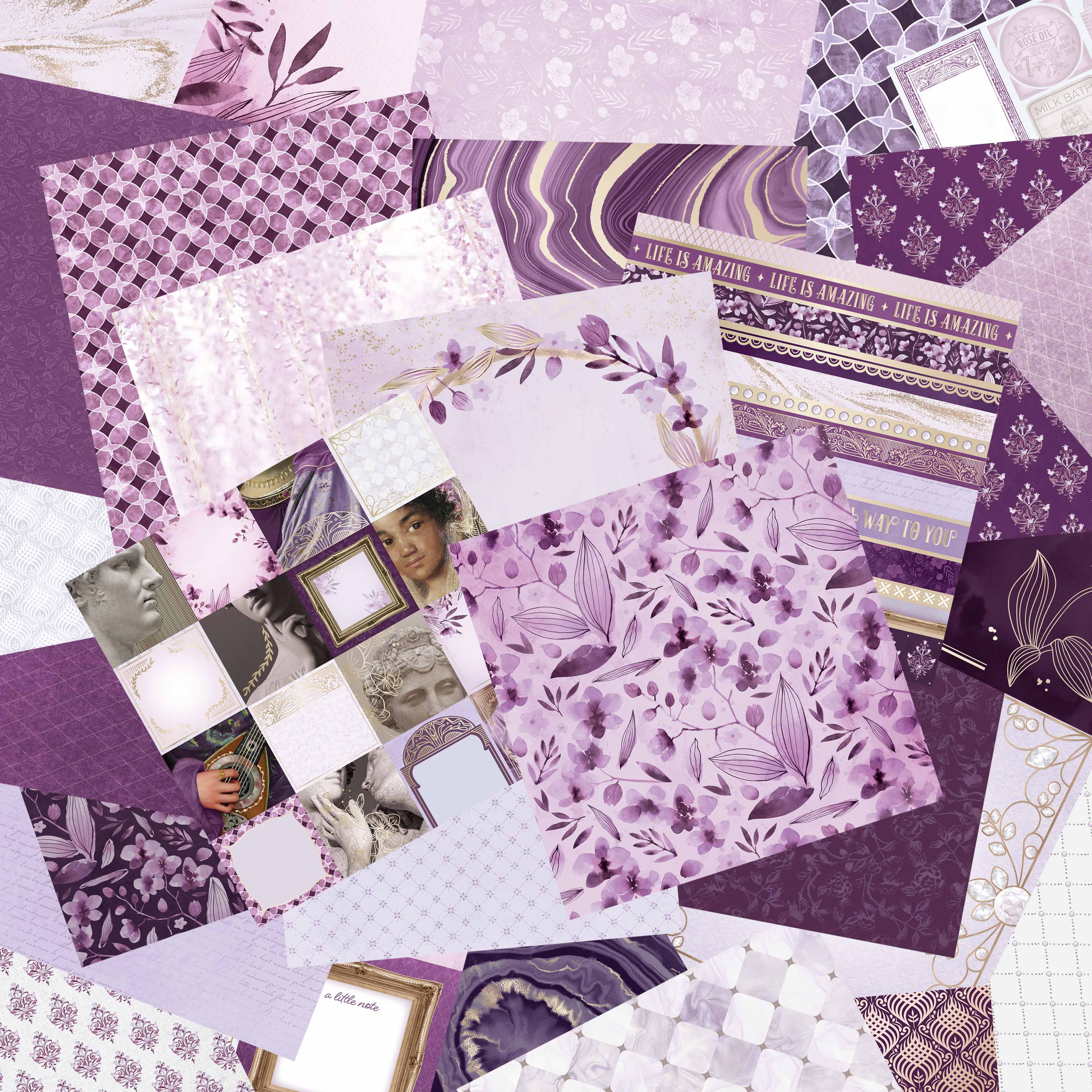 12" x 12" French Lavender Paper Pad by Recollections - Acid and Lignin Free Paper for Scrapbooks - Arts & Crafts - 6 Pack