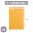 thumbnail image 5 of MedicalMartByMail Bubble Mailers Kraft Padded Envelopes Self Seal, 14.25" x 20", Yellow, 50 Count, 1 Pack, 5 of 6
