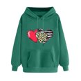 thumbnail image 2 of Tops For Women Trendy Summer Ndbuld Women's Print Winter Hoodie Pullover Tops Long Sleeved Comfortable Sweatshirt ,Army Green,2XL, 2 of 5