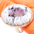 thumbnail image 1 of Huge Dendritic Opal Ring Size 13.5 (925 Sterling Silver)  - Handmade Boho Vintage Jewelry RING110411, 1 of 2