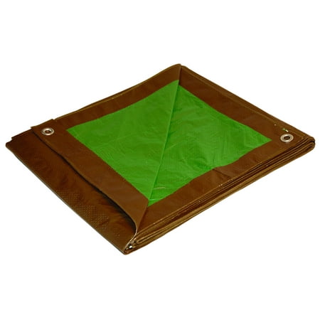 Foremost Dry Top 6 ft. x 8 ft. Medium Duty Polyethylene Reversible Tarp Brown/Green