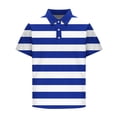 thumbnail image 5 of Men's Big and Tall Short Sleeve Striped Polo Shirt, Classic Blue White Nautical Stripe Casual Top, Breathable Comfort Fit for Daily & Golf Wear, Sizes M-4XL Blue, 5 of 5