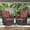 Brown/Red, variant on PARKWELL 2PCS Outdoor Swivel Gliders - Patio Wicker Bistro Furniture Set for Porch Balcony Backyard - Beige Cushioned Swivel Rocking Chairs in Yellow Wicker