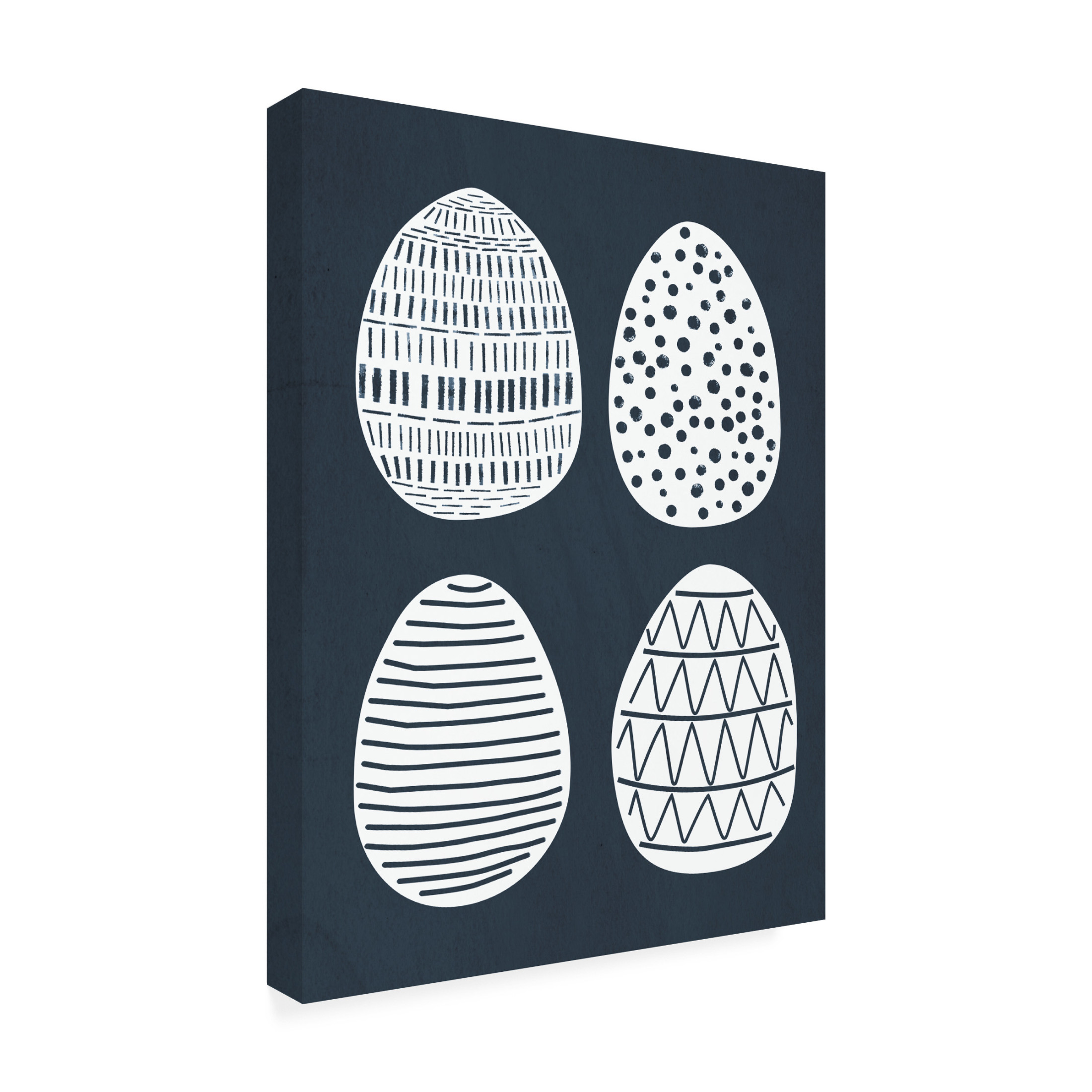 Canvas Wall Art - Tom Quartermaine 'Ink Blue Abstract Scandinavian Eggs' Wall Art for Living Room, Bedroom, or Office Décor by Trademark Fine Art - 24 x 32 Inches