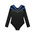 thumbnail image 4 of iiniim Girls One Piece Sequins Rhinestone Long Sleeve Leotards Athletics Gym Dance Unitard Bodysuit, 4 of 7