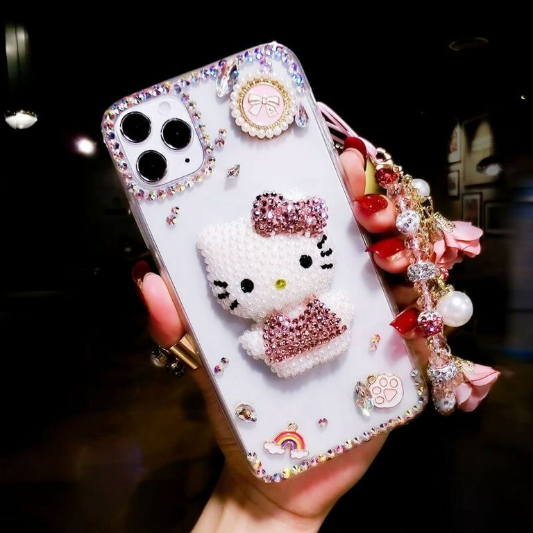 Hello Kitty 3D Luxury Rhinestone with Lanyard Phone Cases