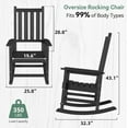 thumbnail image 4 of HDPE Outdoor Rocking Chair Set of 2, Weather & Fade Resistant Porch Rockers for Patio, Deck & Porch,Black, 4 of 7