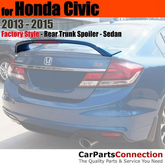 Trunk Spoiler Compatible With 2013 2014 2015 Honda Civic Si Sedan Factory Style Painted Color NH788P Orchid White Pearl