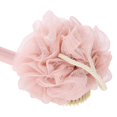 thumbnail image 3 of Cepillo de baño suave con mango largo, cepillo exfoliante para ducha, bola de malla para baño, depurador de espalda, color rosa, 3 of 8